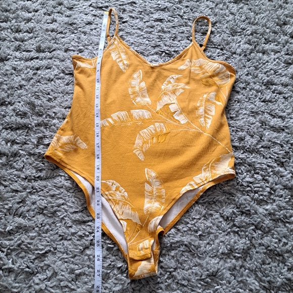 H & M | yellow leaf body suit womens tank top - Picture 8 of 13
